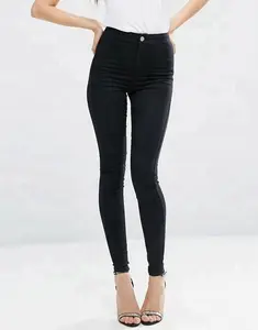 皇家狼牛仔牛仔裤制造商 2017 女士韩式黑色牛仔裤高腰牛仔牛仔裤裤子