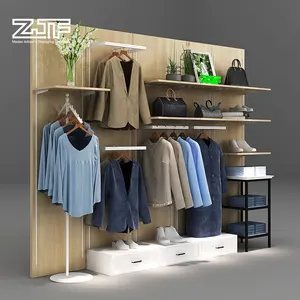 Wall mount clothes display showcase menswear shop furniture garment display