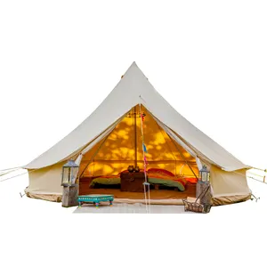 Không Thấm Nước Cắm Trại Ngoài Trời Cotton Canvas 5M Chuông Lều Teepee Yurt Glamping Lều