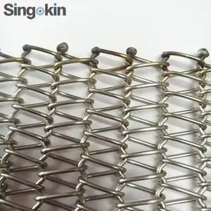 Food Grade 304 316 310 Rvs Ketting Link Spiraal Draad Mesh Transportband