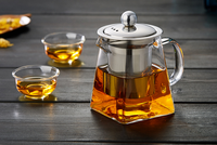 Théière en verre avec infuseur, service à thé, bouilloire sûre, vente en gros, 1 pièce