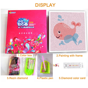 COOLEVE personnalisé enfants diamant peinture Mini cadre blanc bricolage cochon motif moderne éducatif peint à la main pleine perceuse <span class=keywords><strong>pour</strong></span> les enfants - Product Image 4