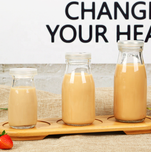 Bouteille de thé à lait ou de boisson, <span class=keywords><strong>pour</strong></span> jus, avec couvercle en plastique transparent ou en métal, hermtique et étanche, 200ml, 250ml, 500ml, 1l - Product Image 2