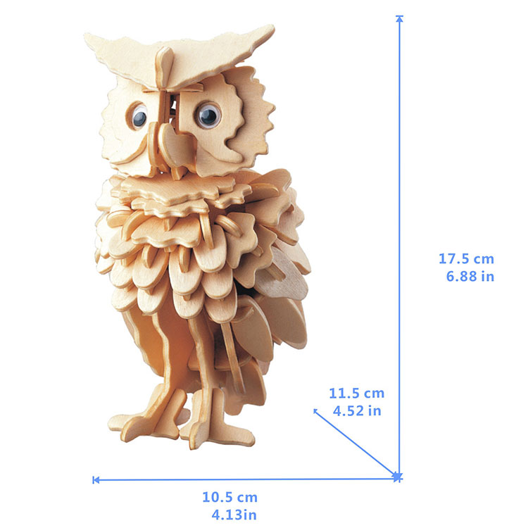 Ougist Puzzle 3D Carta Per Bambini 4-8 Anni: Gufo Delle Nevi Fai Da Te, 76 Pezzi, Gioco Educativo