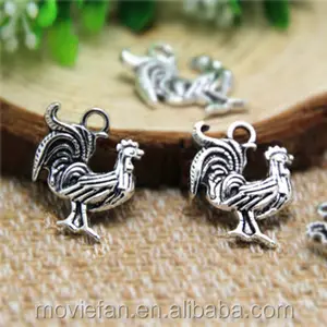 Rooster pingente 20x17mm, pingente tibetano antigo de prata