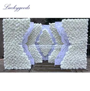 LFB1016 event party supplies white artificial flower wall wedding backdrop stage wholesale