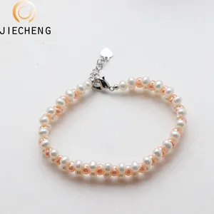 Hot koop natuurlijke zoetwater parel armbanden vrouwen gemengde kleur parel mode-sieraden armband charm