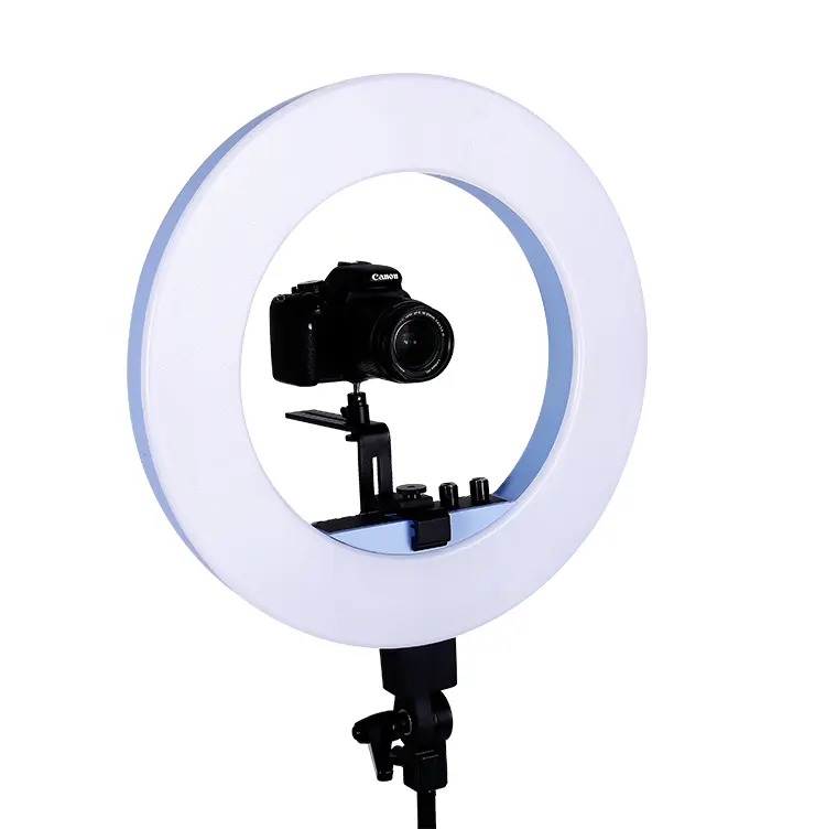 Double éclairage led ring light 18 pouces pour appareil Photo Fluorescent 75W, lumière réglable pour photographie et vidéo