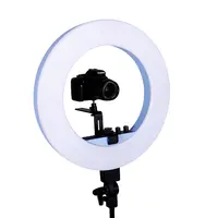 Anillo de luz led dual regulable para cámara, Vídeo fotográfico, lámpara fluorescente de 75W, 18"