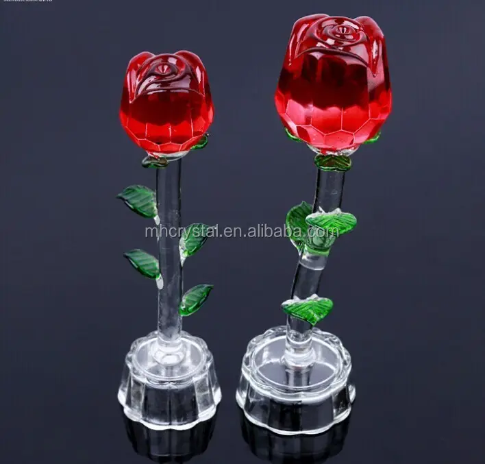 Licht Up Standing Kristall Rose Blume MH-H0095