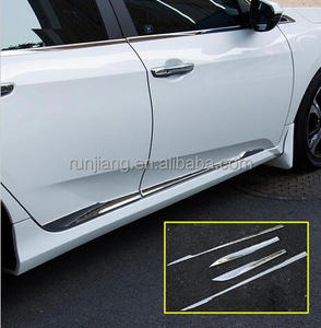 Accesorios para Automóviles, Cubierta <span class=keywords><strong>Lateral</strong></span> de <span class=keywords><strong>Puerta</strong></span> Cromada ABS, <span class=keywords><strong>Protector</strong></span> de Línea de Revestimiento, Moldura para Honda CIVIC SEDAN 2016 2017 - Product Image 1