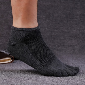KANGYI Men Summer Mesh Breathable Casual Cotton Five <strong>Finger</strong> Ankle Athletic Toe <strong>Socks</strong> - Product Image 6