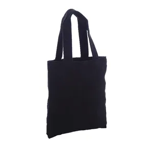 Promozionale Logo Stampato Personalizzato chevron nero tote bag in cotone