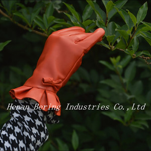 ¡ Nuevo! Moda para mujer de Pelo de Piel de Oveja de Cuero Guantes De Napa con Bowknot - Product Image 1