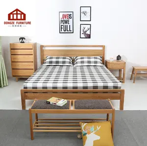 Cama de madeira tamanho do logotipo personalizado, cama de madeira do quarto da cama