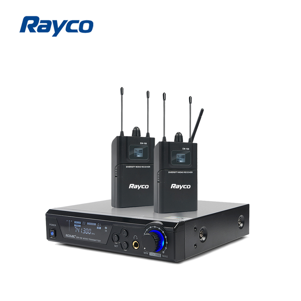Аудиомонитор и система приемника, 100 предварительно установленная выбираемая аудиочастота UHF Беспроводная система монитора, 2 комбинированных XLR + 1/4