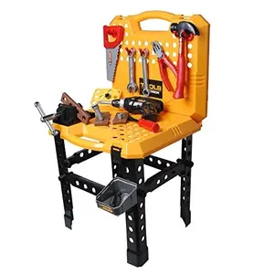 73 Pieces Toy Power Workbench, Kids Power Tool Bench Construction Set with Tools and Electric Drill, Toddlers Toy Shop Tools