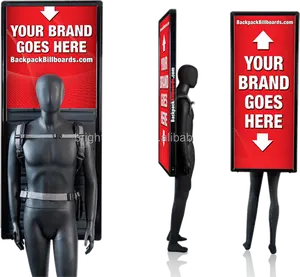 LED背包步行广告牌与电池户外