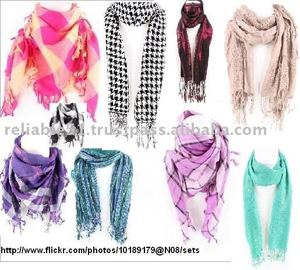 Écharpes longues unies en viscose tricotées pour l'automne, style VISCO-PASH, taille personnalisée, teintes en fil, unisexe - Product Image 2