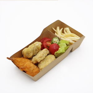 Boîte à lunch jetable biodégradable, ml plateau jetable en pâte de papier à 2 compartiments pour le poulet frit - Product Image 4