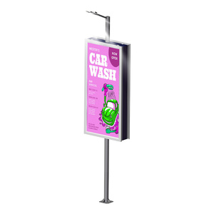 china factory of street furniture aluminum frame outdoor waterproof double sided advertising lamp light pole light box