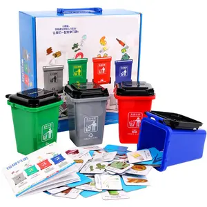 educational toys teaching aid toy plastic garbage can recycle bin toy