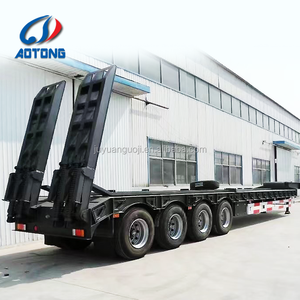 مقطورة شاحنة منخفضة ذاتية التوجيه بحمولة 80 طن، مقطورة شبه مقطورة منخفضة بـ 5 محاور، مقطورات لنقل الأشياء الثقيلة - Product Image 3