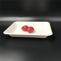 2025 nouveau Style 7.65*5.7 plateau de viande de pulpe de canne à sucre biodégradable jetable plateau de nourriture de Bagasse pure avec couvercle
