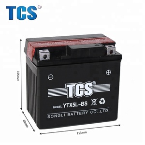 Batterie de moto de course au plomb-acide <span class=keywords><strong>12V</strong></span> TCS <span class=keywords><strong>YTX5L</strong></span>-<span class=keywords><strong>BS</strong></span>, meilleure qualité, prix le plus bas - Product Image 2