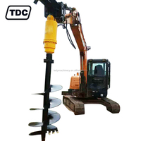 Accesorios de taladro de tierra hidráulico para retroexcavadora o Grúa, máquina perforadora de suelo de arcilla con componente de motor central