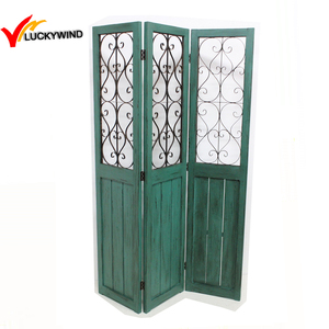 Luckywind Bản Lề Phân Vùng Cổ Điển Trang Trí Màn Hình Gập Bằng Gỗ Nguyên Khối - Product Image 4