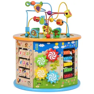 Toptan çin çok fonksiyonlu ahşap labirent oyuncak 8 yan eğitici labirent oyuncaklar çocuklar için WTB007