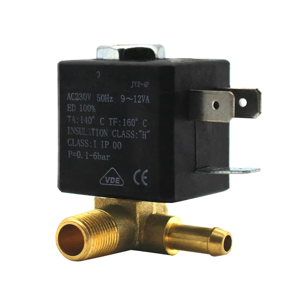JYZ-4P Normally Closed Cannula 3mm N/C 2/2 Way AC 230V G1/8' Brass Steam Air Generator Water Solenoid Valve Coffee Makers