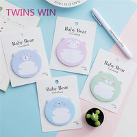 Blocs-notes adhésifs personnalisés en forme d'ours mignon, colorés, pour enfants, fournitures scolaires portables, faible MOQ, vente en gros