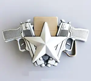 Hebilla de cinturón en forma de dos estrellas, 40mm, hebillas de cinturón de fibra personalizadas - Product Image 1