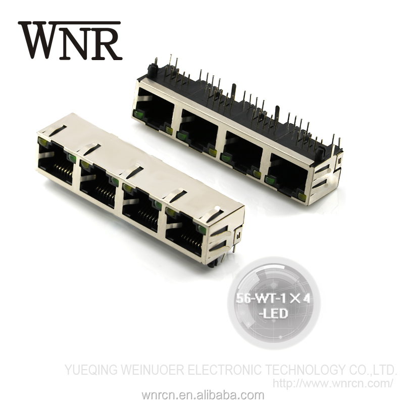 Good Quality WNRE RJ45 Connector/Socket with shrapnel & LED for network cable RJ56-WT-1*4-LED 8p8c