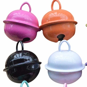 Artigianato natalizio fai da te 30 pezzi 22mm Mini campane rotonde in metallo verniciato colorato Jingle Bell - Product Image 6
