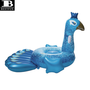 Flotteur de piscine paon gonflable personnalisé en usine, radeau en forme d'animal de style limousine pour jouer à l'eau, grand cavalier et plaisir de piscine de luxe - Product Image 2