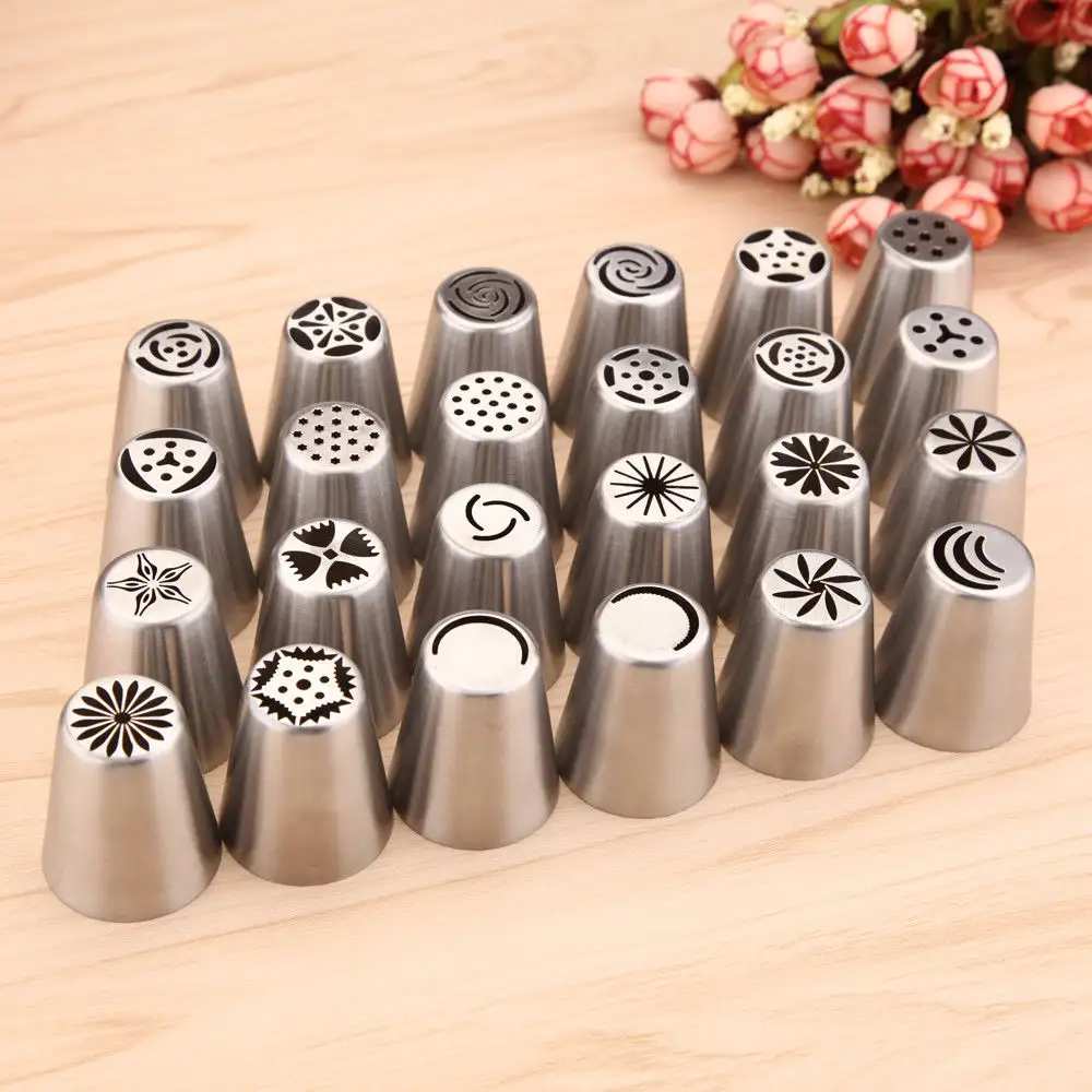 Russian Style 304 Stainless Steel Pastry Icing Nozzles Cake Pastry Piping Tips Decorating Tool Set