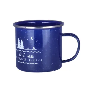 Unionpromo 450ml esmalte personalizado camping caneca esmalte caneca logotipo personalizado