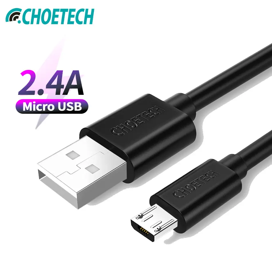 Choetech cabo micro usb 2.0 carregador rápido, cabos 1m 0.5m para xiaomi para huawei, micro usb, telefone celular