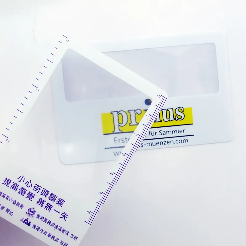Mini dental lente di ingrandimento made in china formato carta di credito magnifier