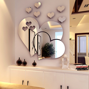 Love design Home 3D <span class=keywords><strong>Miroir</strong></span> Réfléchissant Acrylique Stickers Muraux pour <span class=keywords><strong>salle</strong></span> <span class=keywords><strong>de</strong></span> <span class=keywords><strong>bain</strong></span> salon décors muraux - Product Image 3