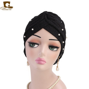 Nouveau Turban de <span class=keywords><strong>Mariage</strong></span> Brillant à Volants, <span class=keywords><strong>Hijab</strong></span> Fleur, Turban Perlé Chimio, <span class=keywords><strong>Bonnet</strong></span> Musulman, <span class=keywords><strong>Bonnet</strong></span> de Mariée pour Femme TJM-322A - Product Image 4