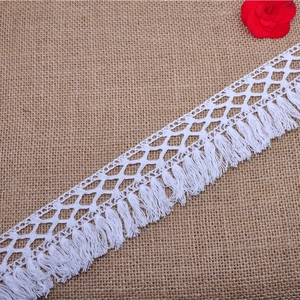 High Quality New Design White Wholesale factory soft 100% cotton border trim lace Crochet lace trim For BAG