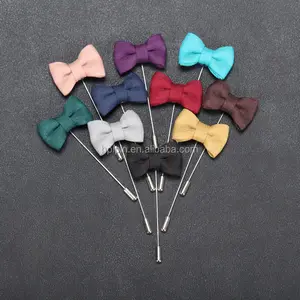 Fashion bowknot long needle pin for clothes men fabric flower pins