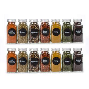 Ensemble de pots à épices en verre de 120 ml (4 oz) avec couvercles à insert et bouchon en aluminium - Product Image 1