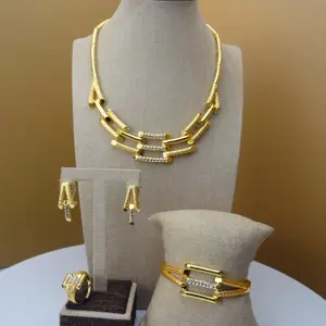 Yulaiming - Conjunto de Joyas de Alta Calidad para Novia Africana, Estilo Dubái, FHK5569 - Product Image 1