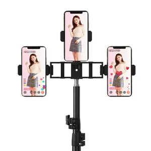 RGKNSE Multi functional Triple Cell Phone Holder Mount Adapter Bracket For Live Stream