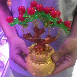 Calcedonia piedra preciosa <span class=keywords><strong>cristal</strong></span> de cuarzo <span class=keywords><strong>bonsai</strong></span> suerte árbol para la decoración del hogar - Product Image 2